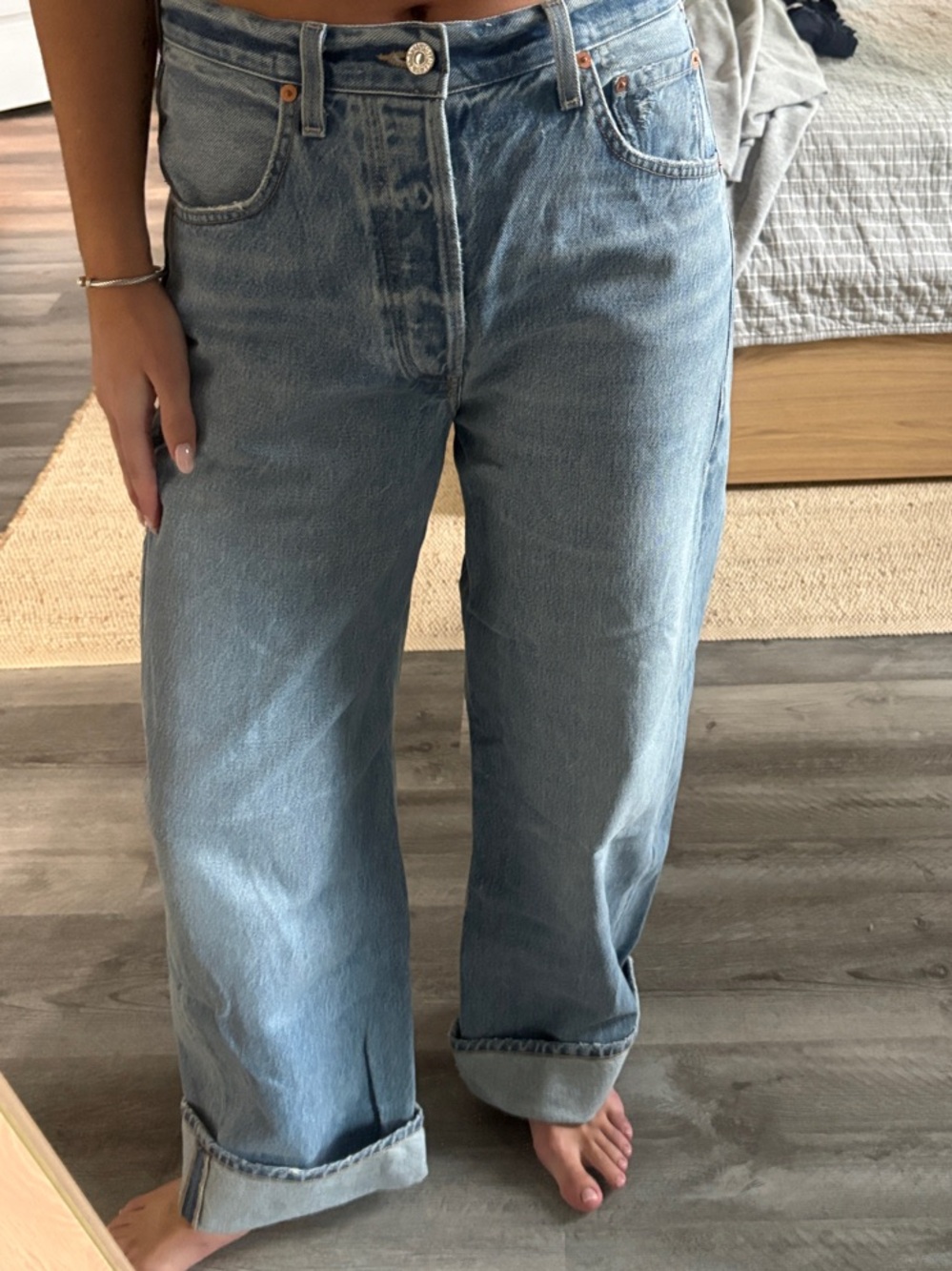 Citizen of Humanity Classic High-Rise Wide Leg Jeans in Light Blue